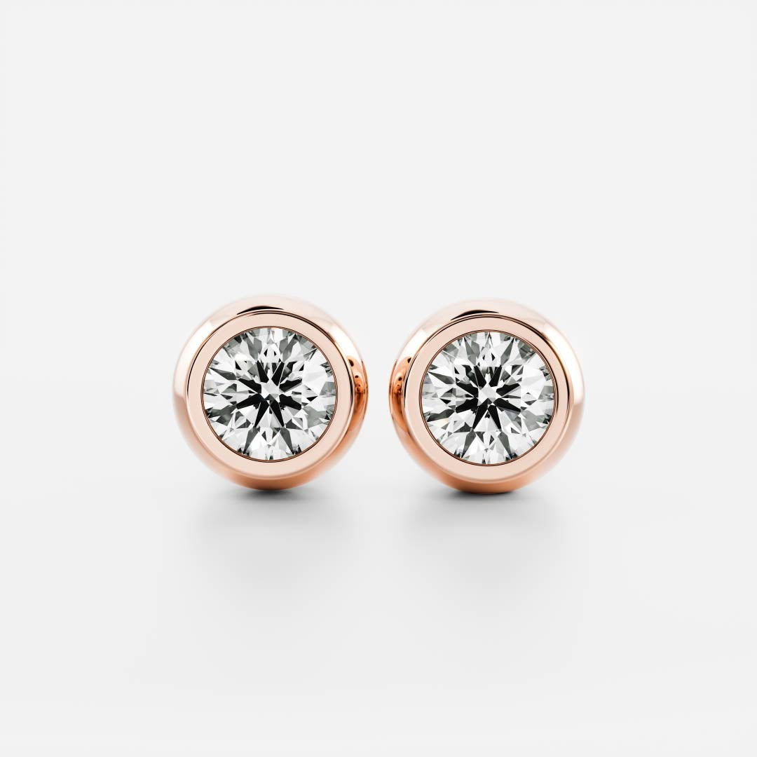 The Vera Earrings - Round Bezel Studs