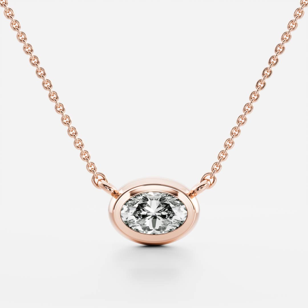 The Vera Necklace - Oval Bezel Pendant