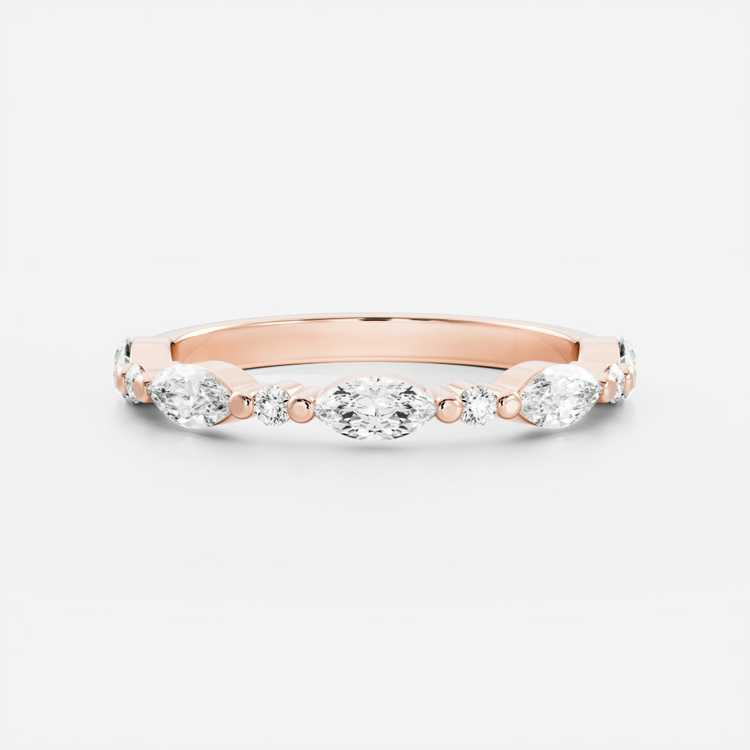 The Freya Ring - Marquise and Round Brilliant Band