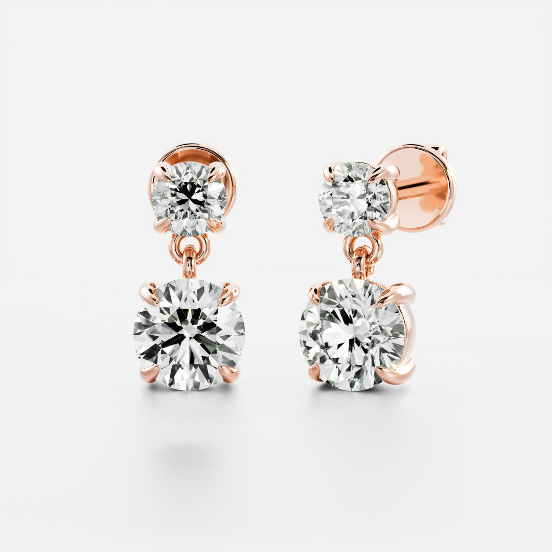 The Arietta Earrings - Round Double Drop Earrings