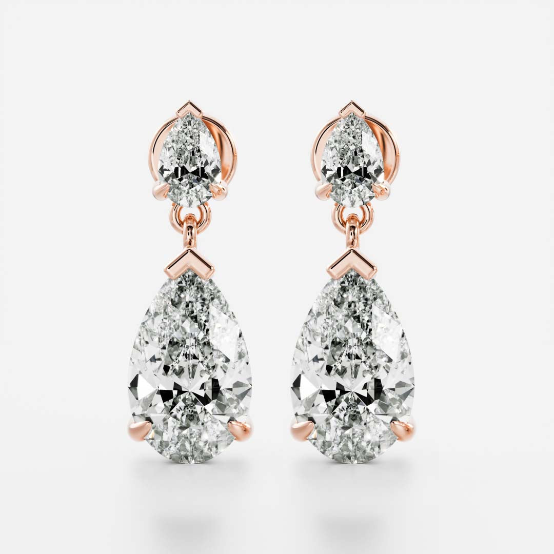 The Arietta Earrings - Pear Double Drop Earrings