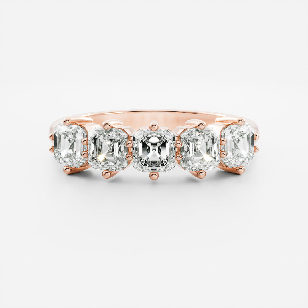 The Maeva Ring - Asscher Wedding Band