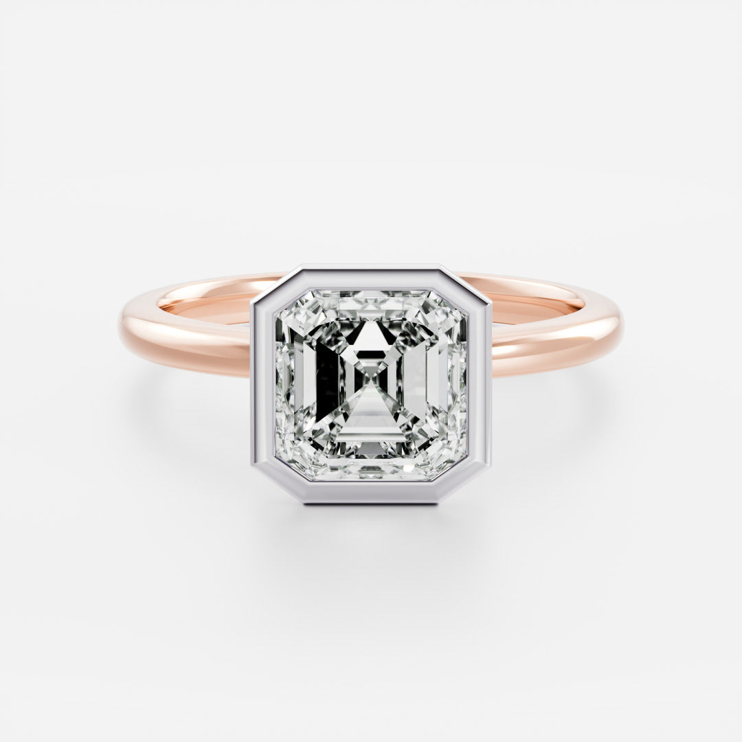 The Elmira Ring - Asscher Bezel Solitaire