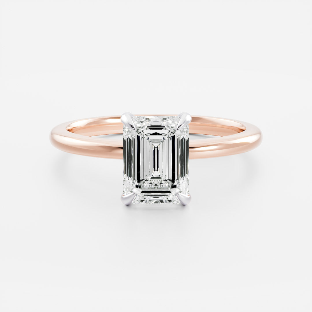 The Audrey Ring - Emerald Solitaire