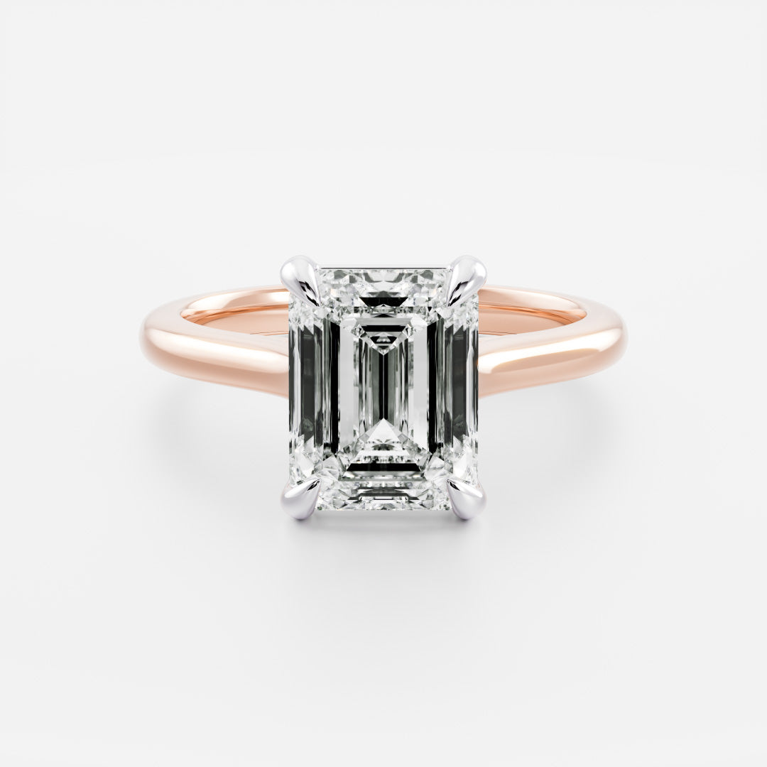 The Audrey Ring - Emerald Cathedral Solitaire