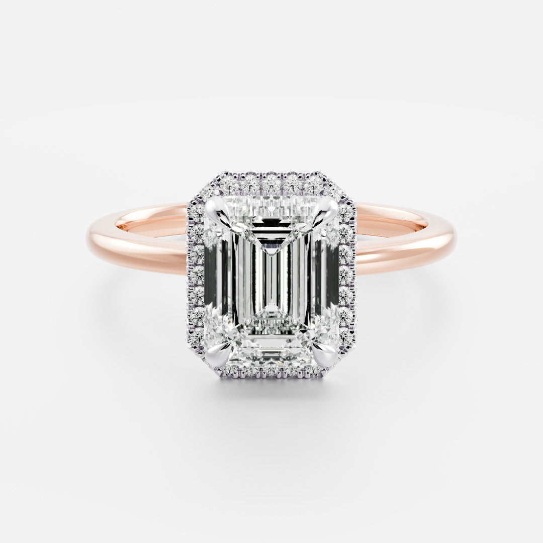 The Audrey Ring - Emerald Halo
