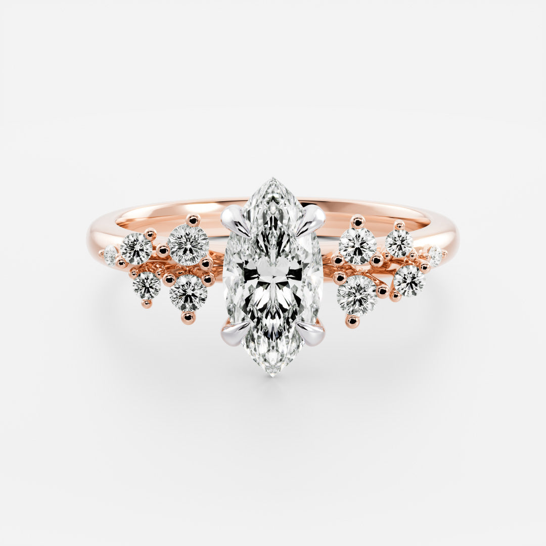 The Aurora Ring - Marquise with Round Brilliant Accents