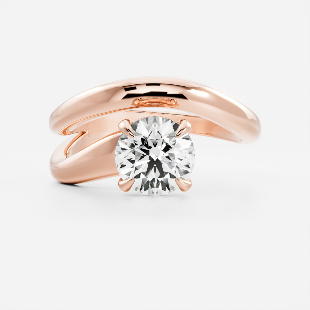 The Adella Ring - Round Brilliant Solitaire with Wrapped Band