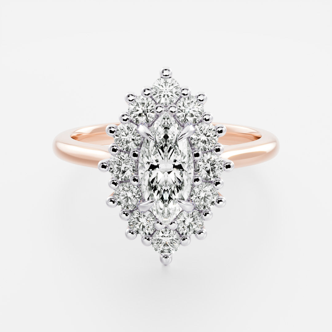 The Eloise Ring - Marquise Antique Halo