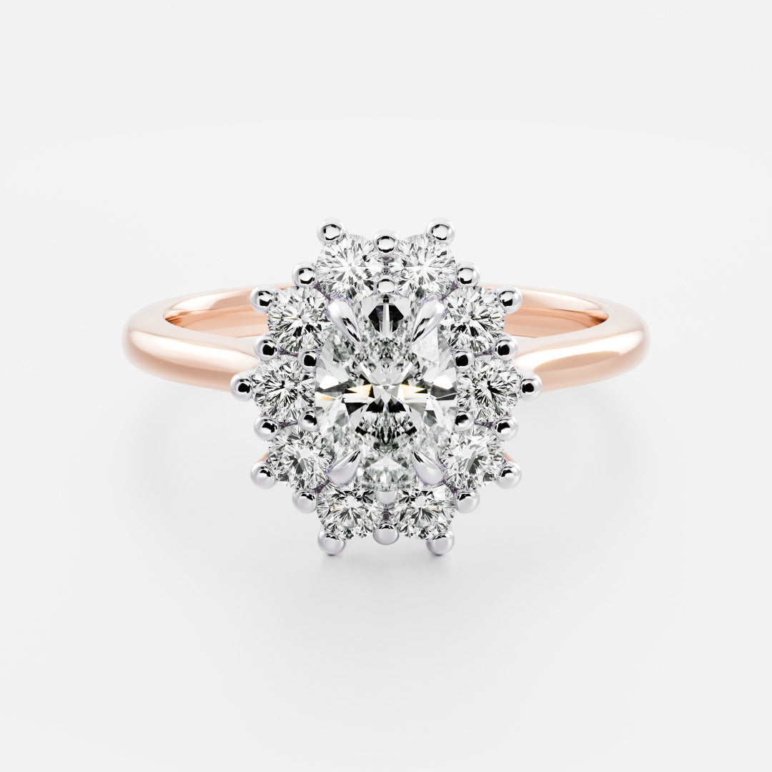 The Eloise Ring - Oval Antique Halo