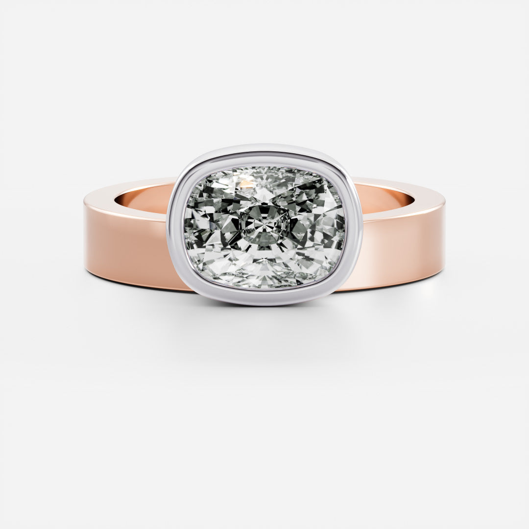 The Ludae Ring - Elongated Cushion Cigar Solitaire