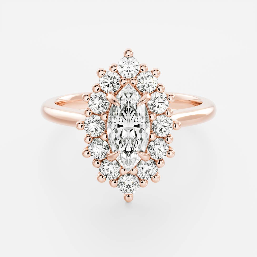 The Eloise Ring - Marquise Antique Halo