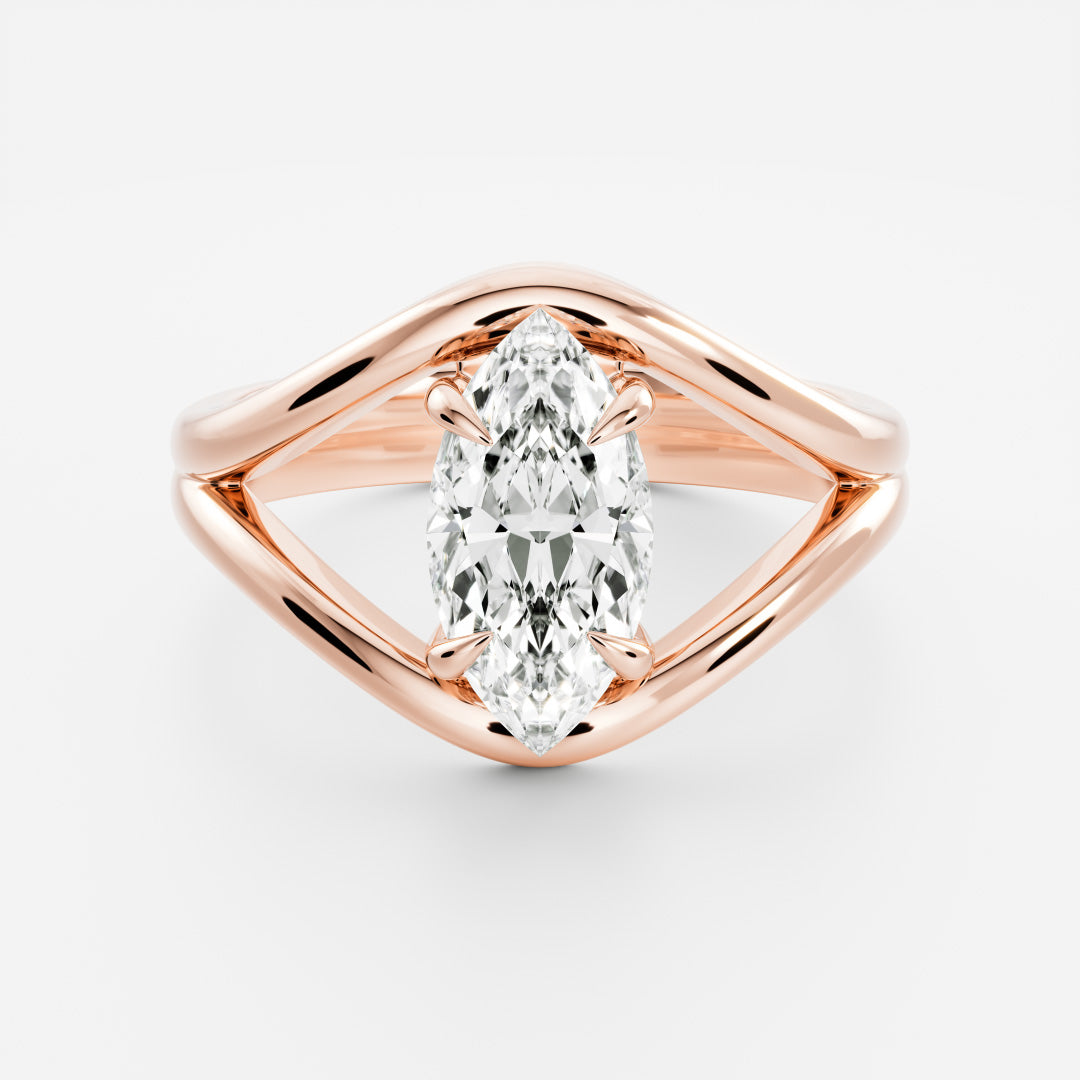 The Elise Ring - Split Shank Marquise Solitaire