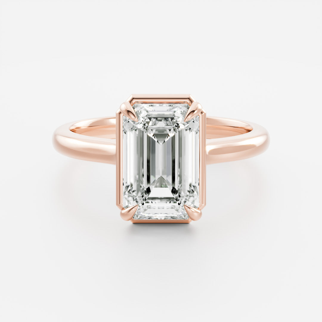 The Audrey Ring - Emerald Cathedral Georgian Solitaire