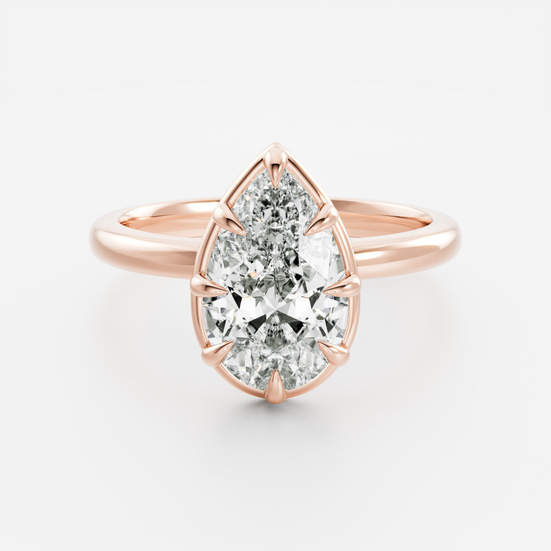 The Sophia Ring - Pear Georgian Solitaire
