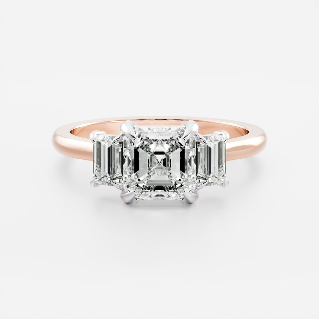 The Neave Ring - Asscher and Baguette Trilogy