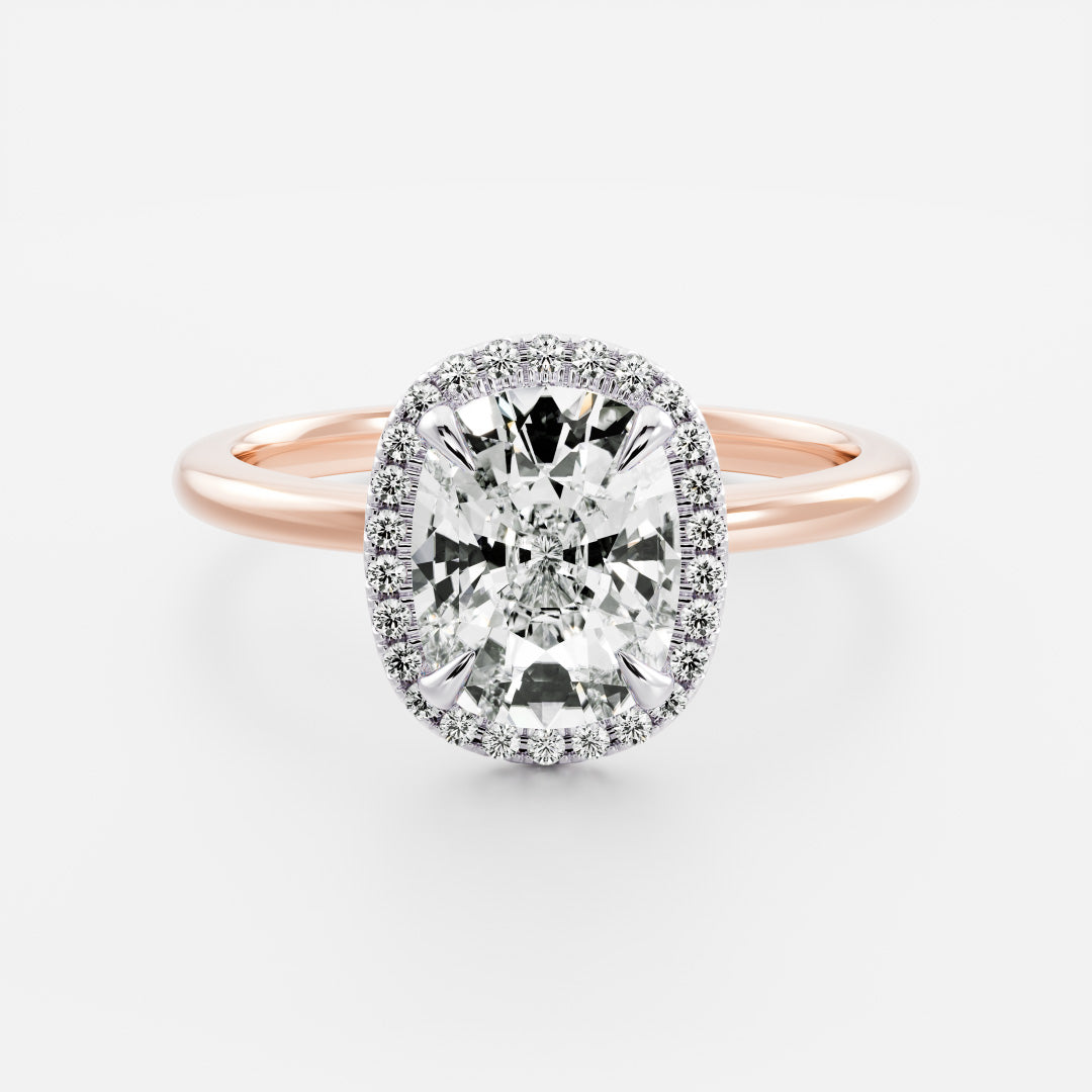 The Ophelia Ring - Elongated Cushion Halo