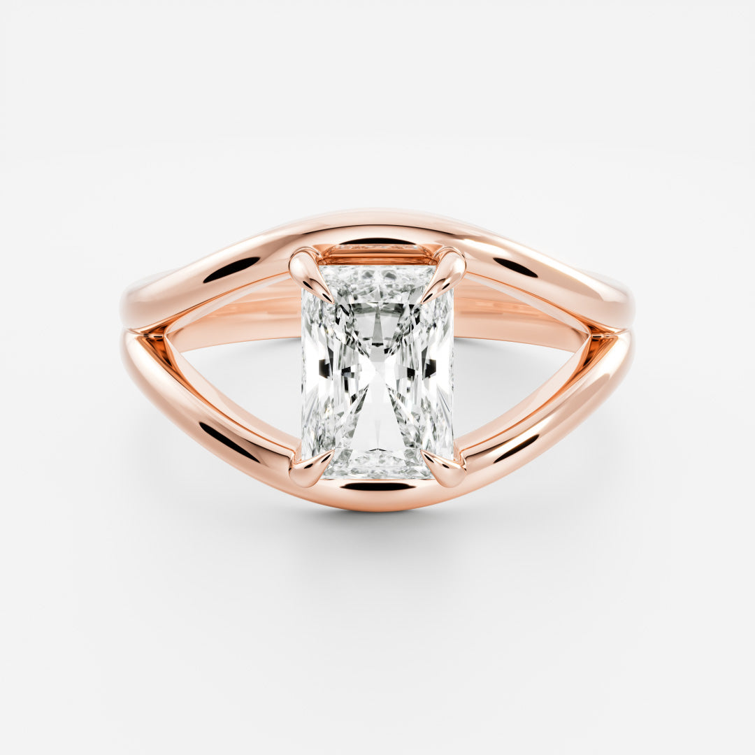 The Elise Ring - Split Shank Radiant Solitaire