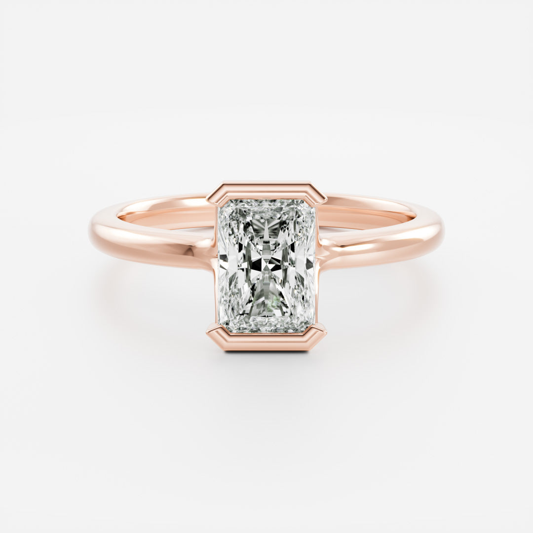 The Vienna Ring - Radiant Half Bezel Solitaire