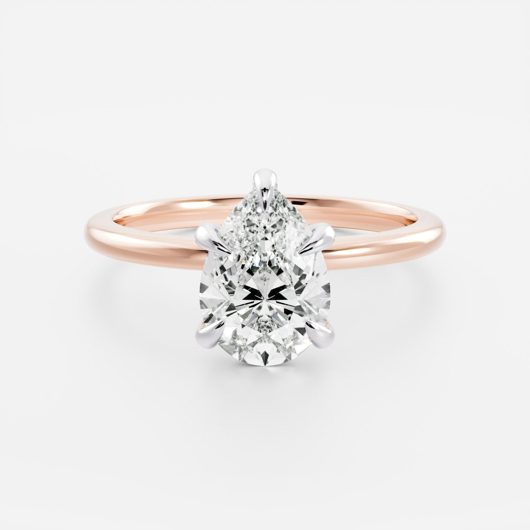 The Sophia Ring - Pear Solitaire
