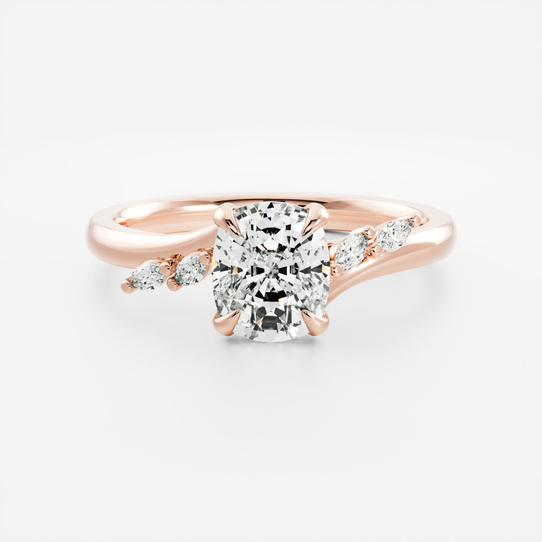 The Amira Ring™ - Elongated Cushion with Marquise Accents