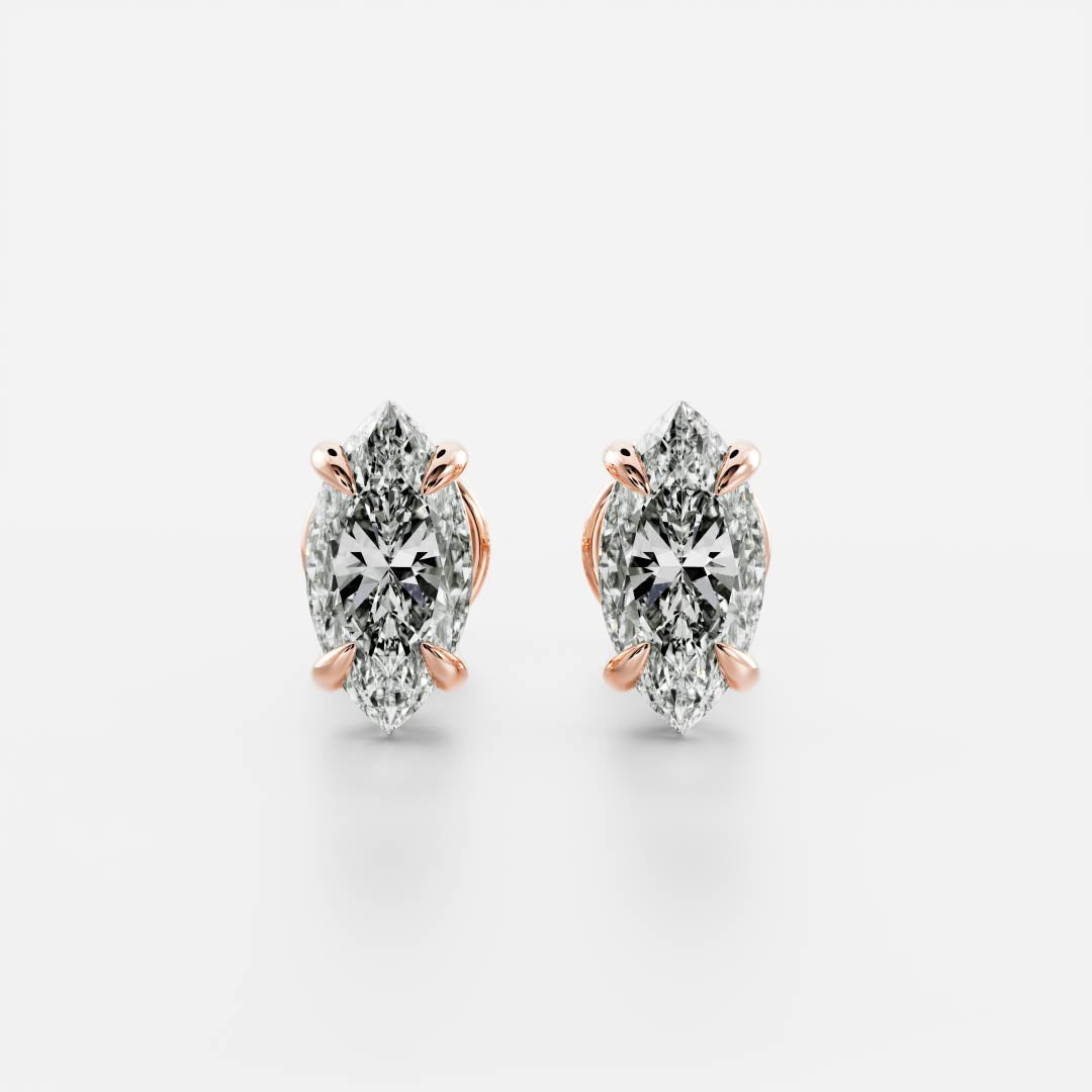 The Iris Earrings - Marquise Studs