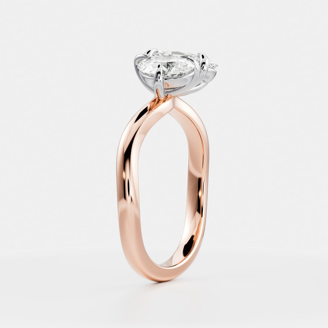 The Nadine Ring - Pear and Oval Organic Curved Toi et Moi