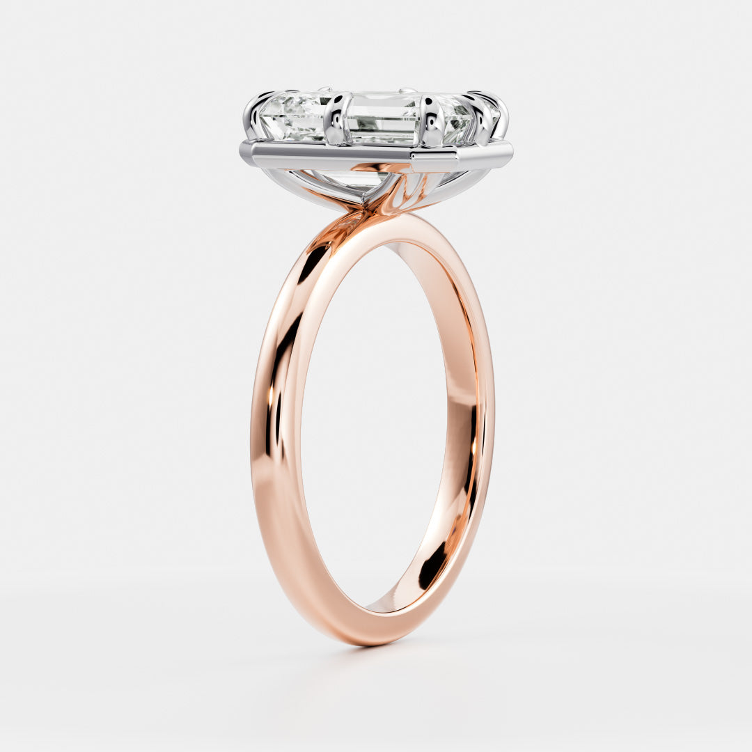 The Audrey Ring - Emerald Georgian Solitaire
