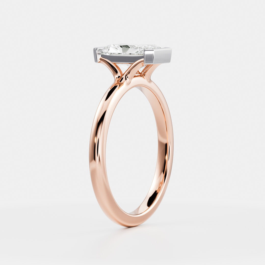 The Vienna Ring - Radiant Half Bezel Solitaire