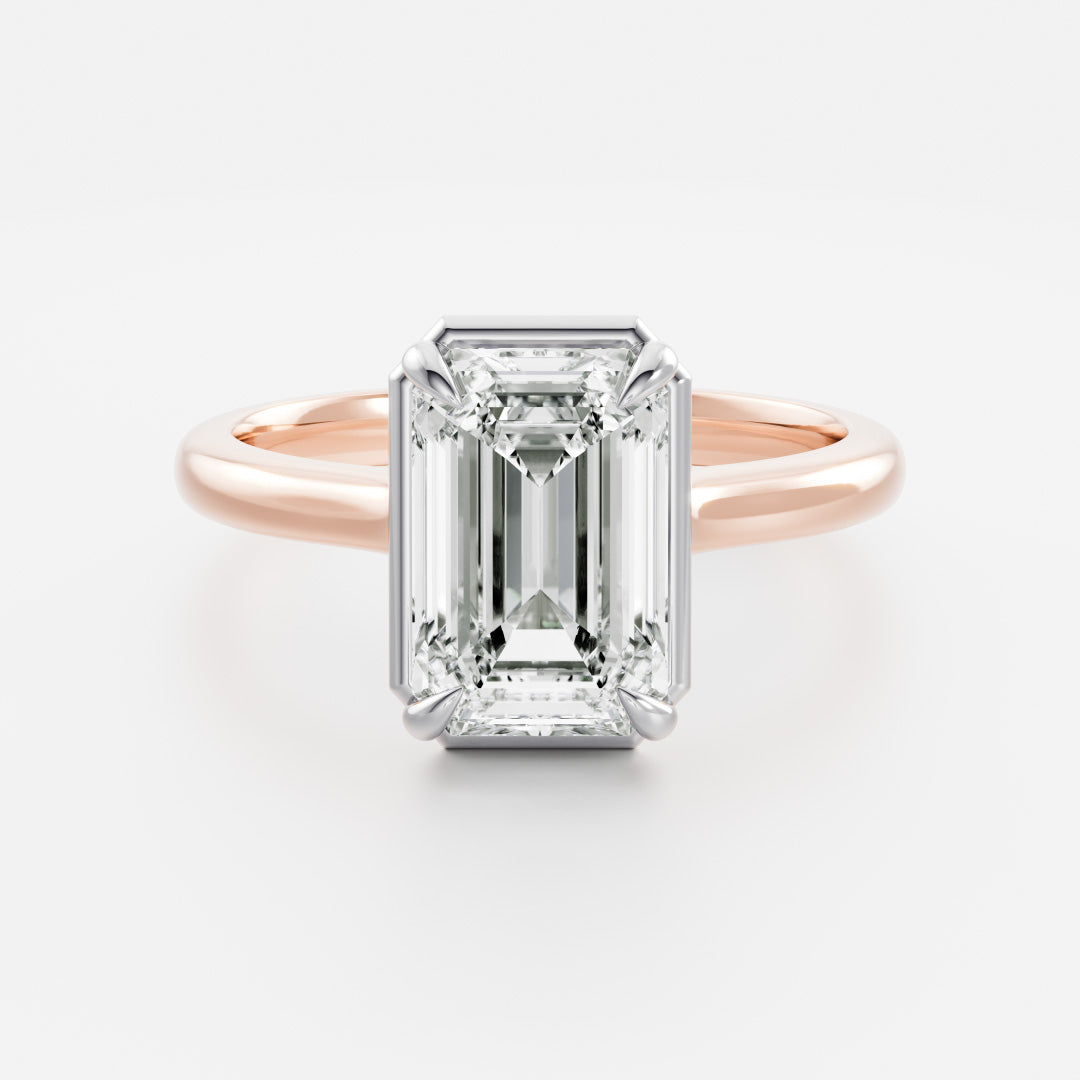 The Audrey Ring - Emerald Cathedral Georgian Solitaire