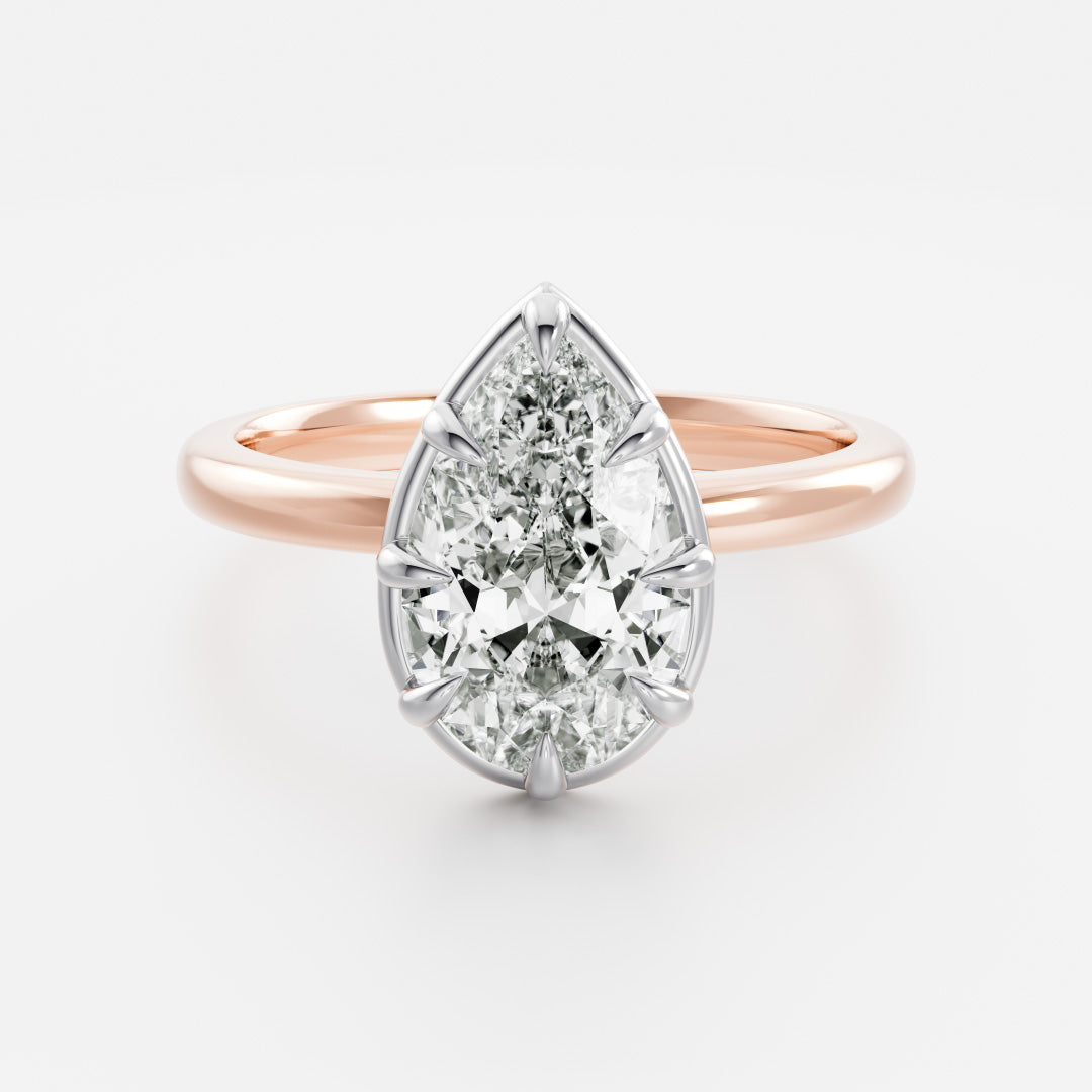 The Sophia Ring - Pear Georgian Solitaire