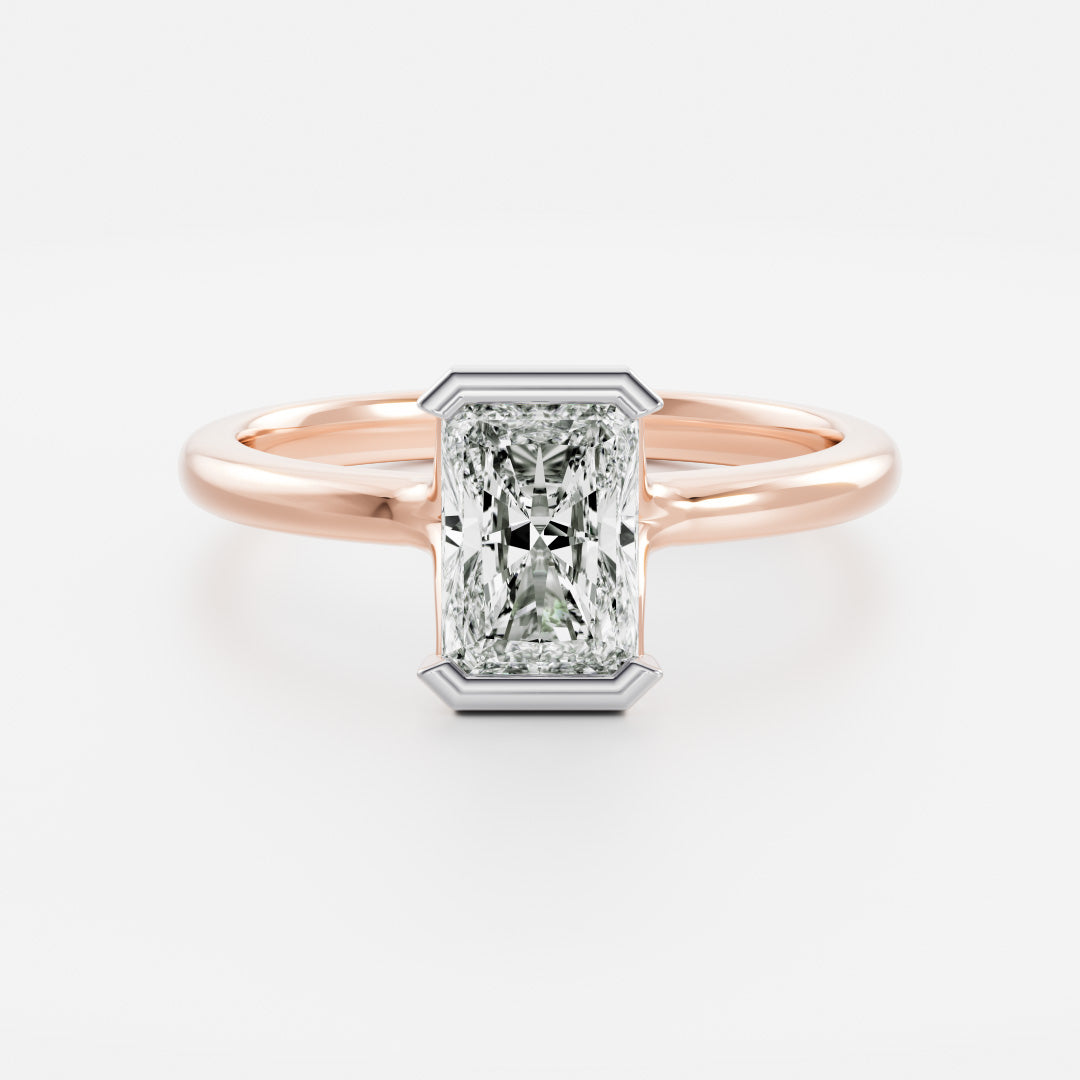 The Vienna Ring - Radiant Half Bezel Solitaire
