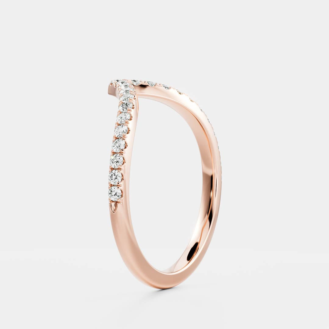 The Arden Ring - Pavé Chevron Wedding Band