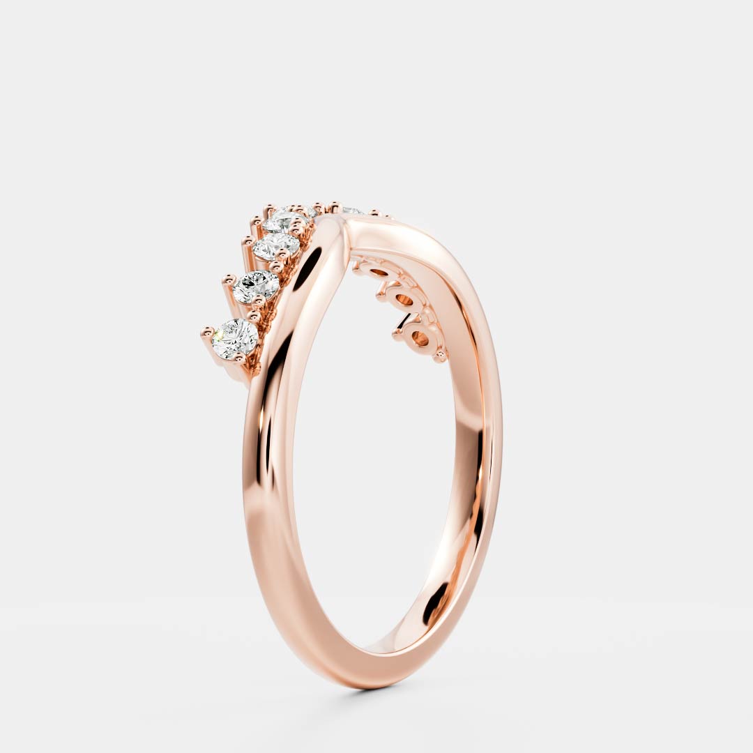 The Cybelle Ring - Chevron Wedding Band