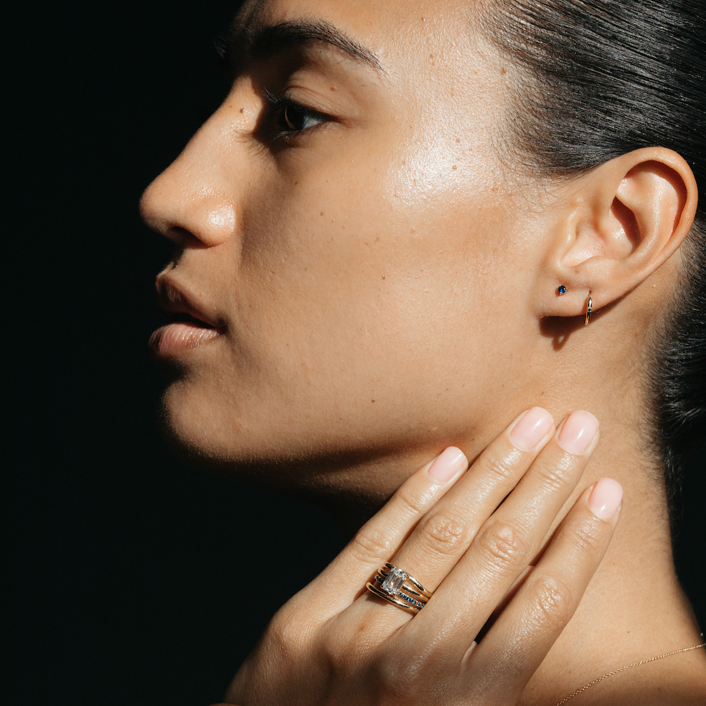 The Signature Round Cultured Sapphire Studs