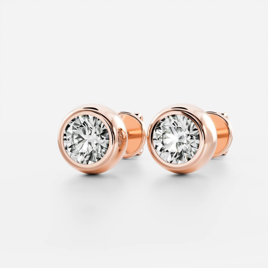 The Vera Earrings - Round Bezel Studs