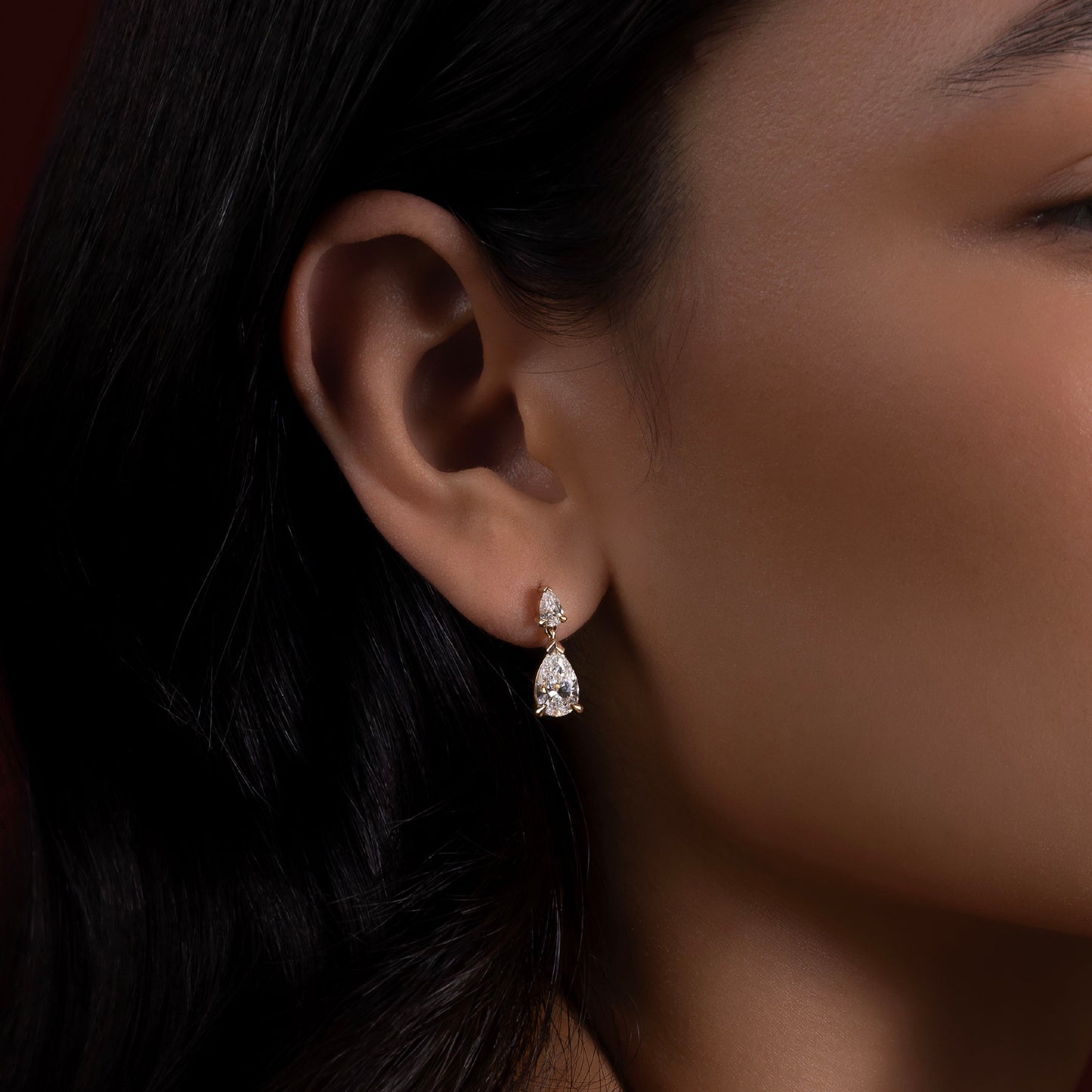 The Arietta Earrings - Pear Double Drop Earrings