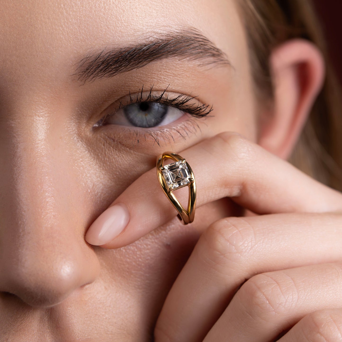 The Elise Ring - Split Shank Asscher Solitaire