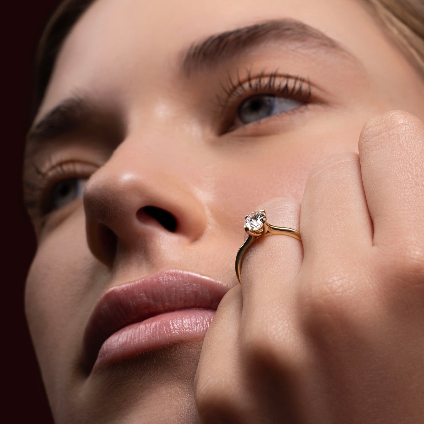 The Sophia Ring - Pear Cathedral Solitaire