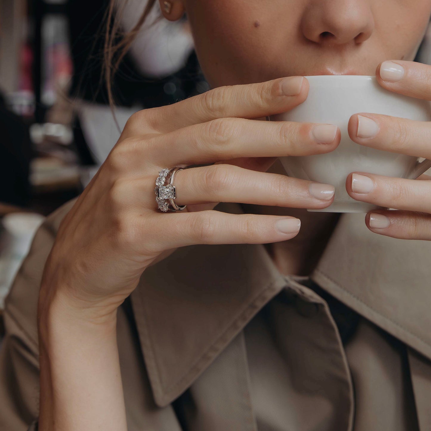 The Vienna Ring - Radiant Half Bezel Solitaire