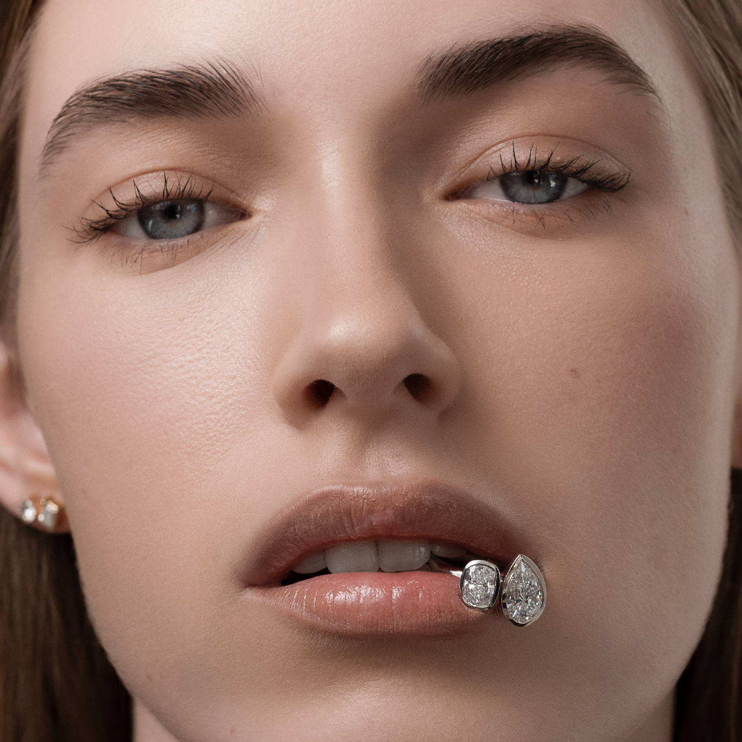 The Anaïs Ring - Elongated Cushion and Pear Bezel Toi et Moi