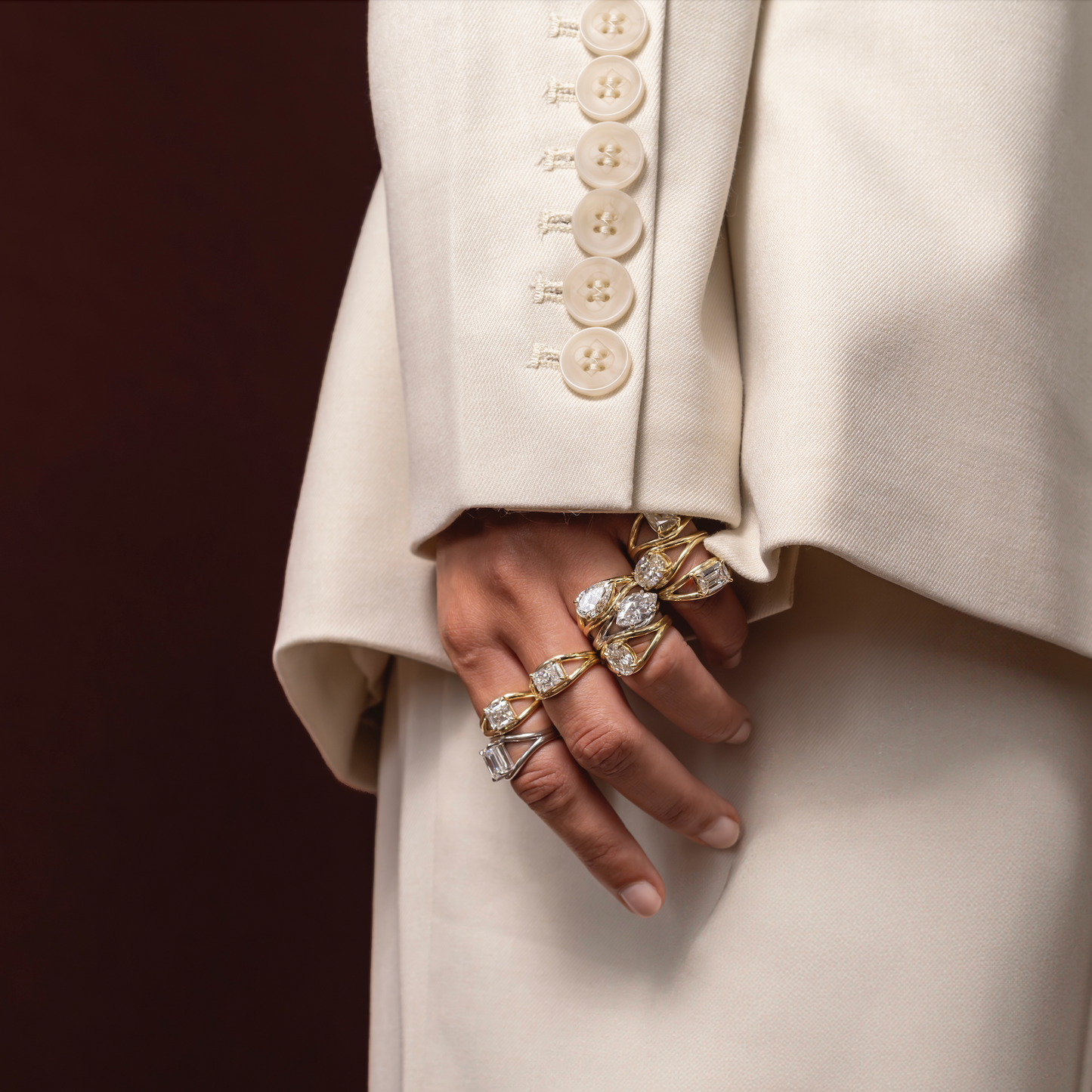 The Aleasa Ring - Split Shank East-West Radiant Solitaire