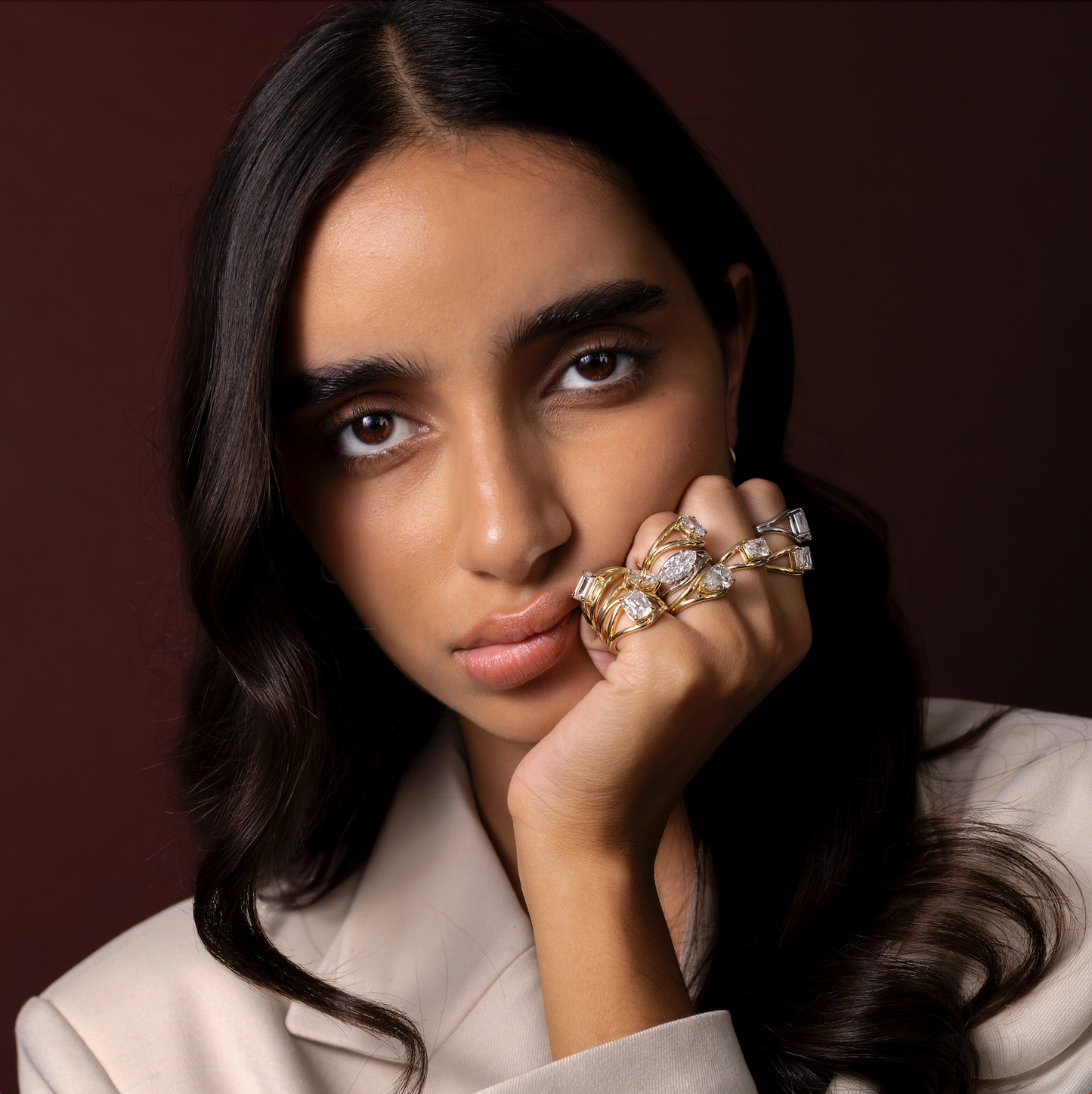 The Aleasa Ring - Split Shank East-West Radiant Solitaire