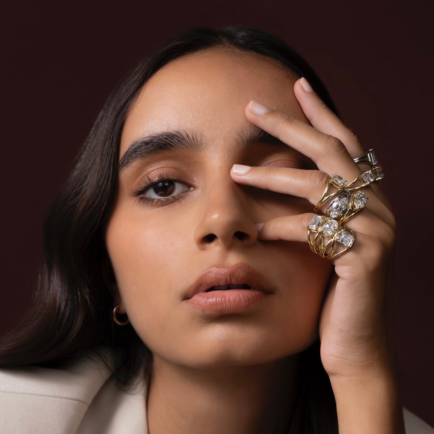 The Aleasa Ring - Split Shank East-West Emerald Solitaire