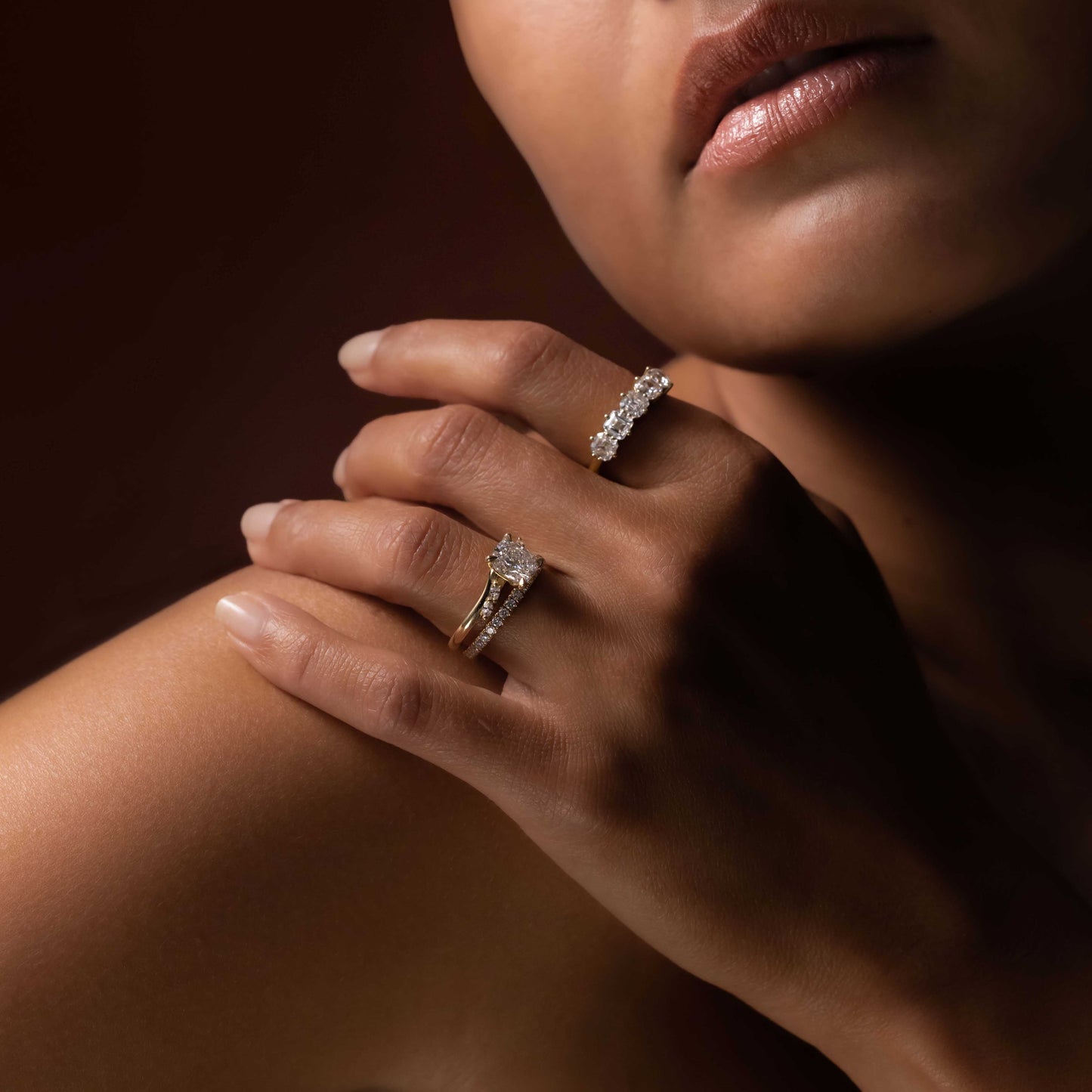 The Amira Ring™ - Elongated Cushion with Marquise Accents