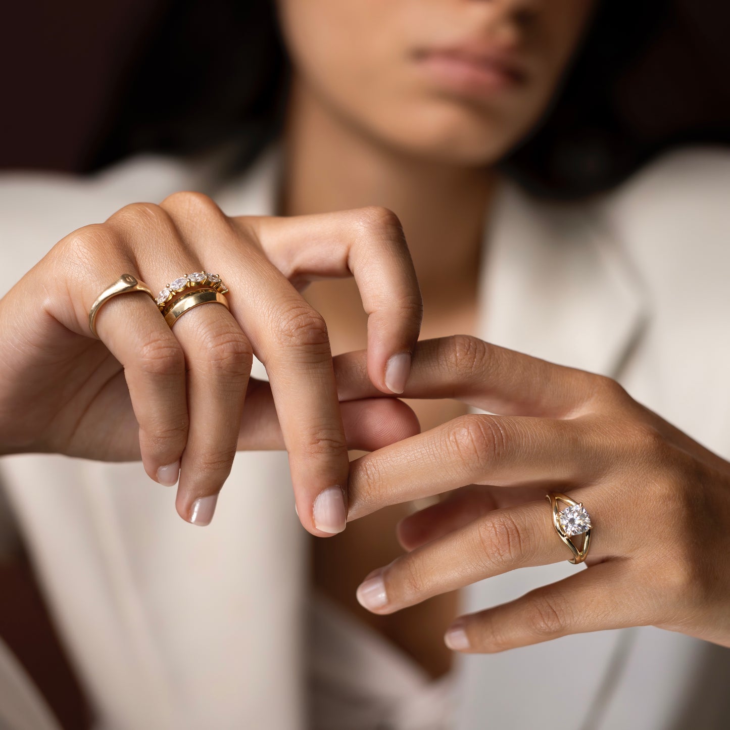The Elise Ring - Split Shank Cushion Solitaire