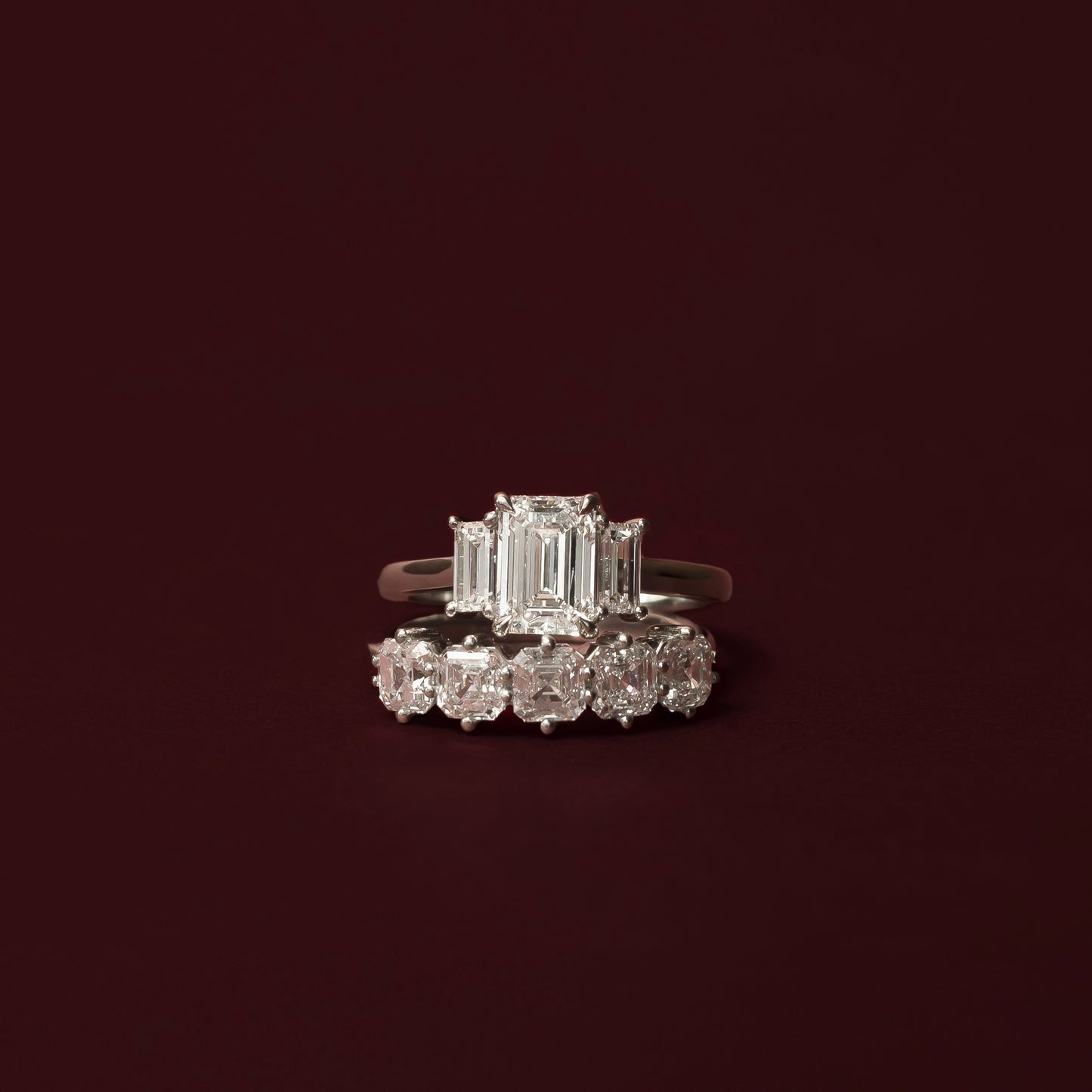 The Viola Ring - Emerald & Baguette Trilogy