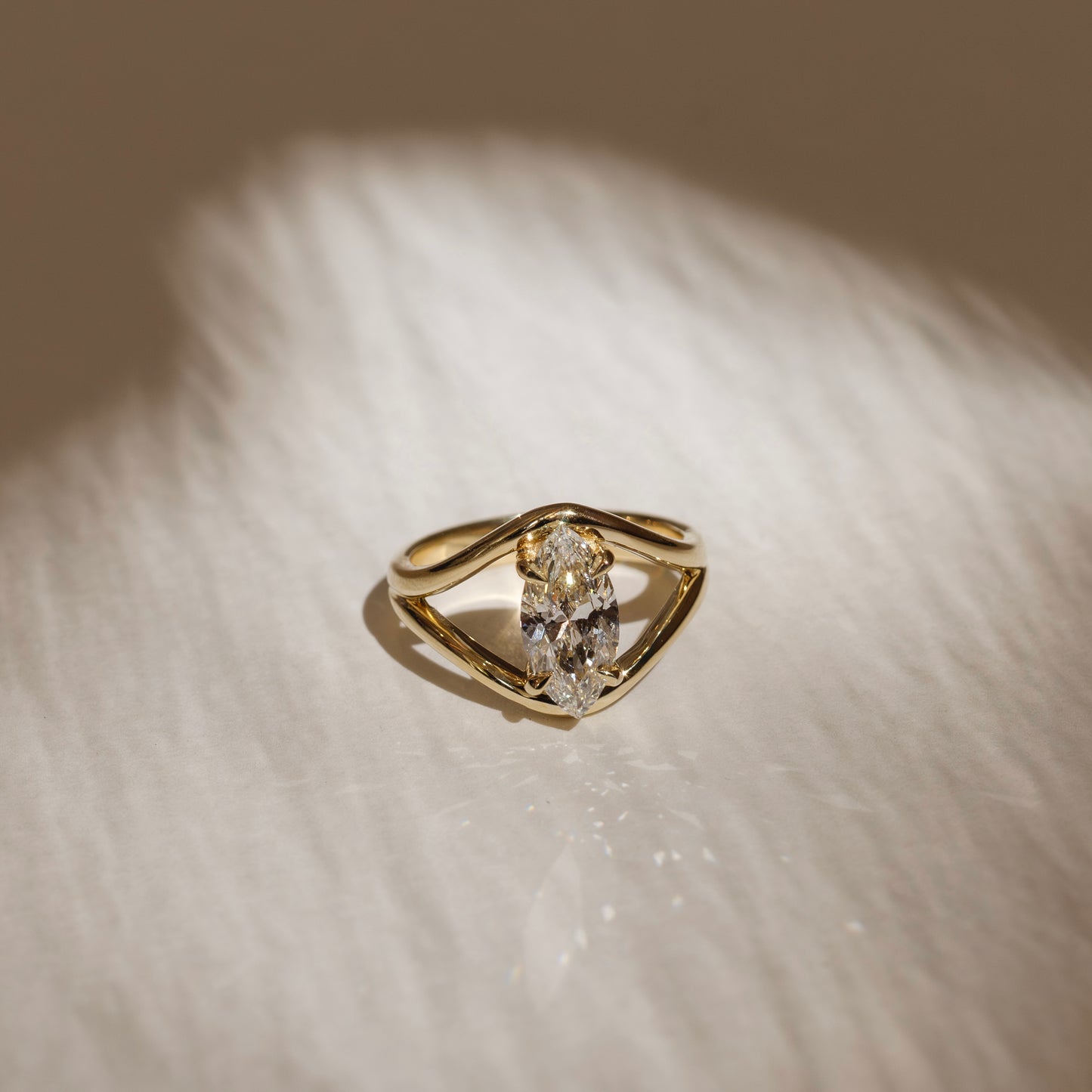 The Elise Ring - Split Shank Marquise Solitaire
