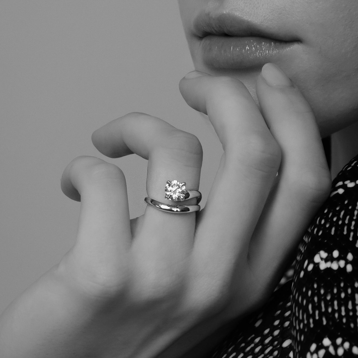 The Adella Ring - Round Brilliant Solitaire with Wrapped Band