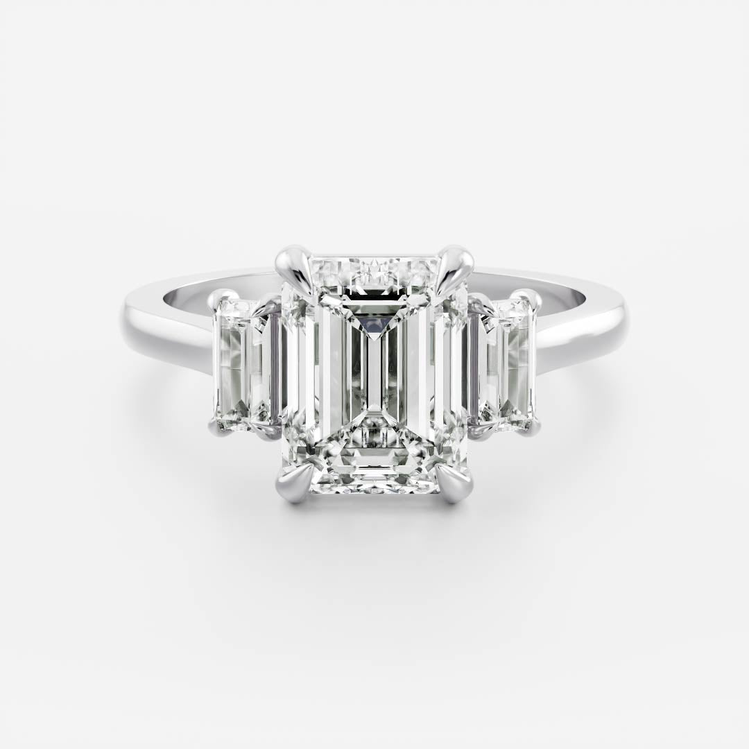 The Viola Ring - Emerald & Baguette Trilogy
